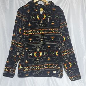 Dravus McKinley 1/4 Snap‎ Mens Medium Black Geo Print Tech Fleece Jacket